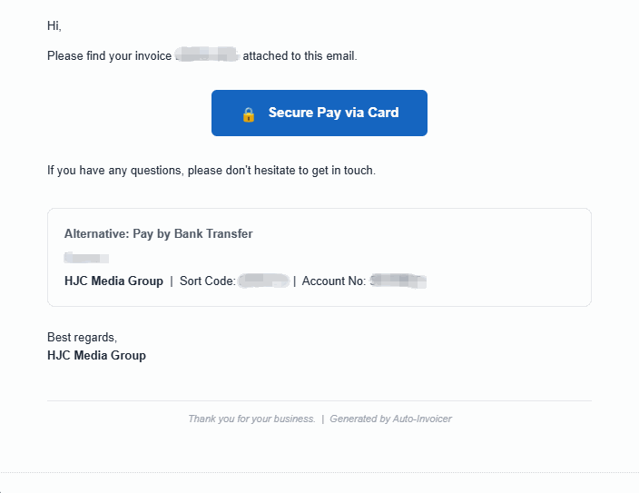 Auto Invoicer — follow-up email preview