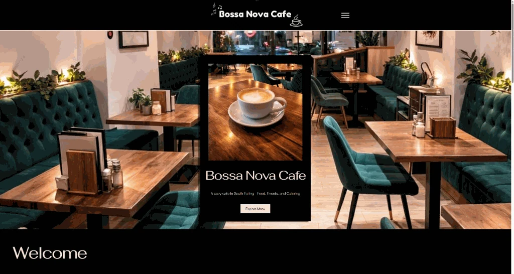 Bossa Nova Cafe homepage